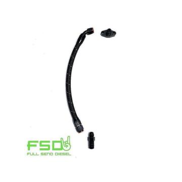 03+ 2nd Gen Swap Turbo Drain Kit Manifold Flipped Up Black Braided Full Send Diesel 