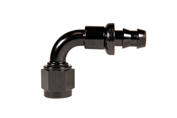 -6 90 Deg to Hose Barb Black Fleece Performance