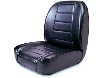 Seat Low-Back Front No-Recline Black 55-86 Jeep CJ Rugged Ridge