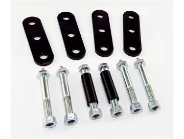 Suspension Leaf Spring Shackle Kit Front HD Greaseable w/o Black Bushings w/0 in. Lift 76-86 CJ Rugged Ridge